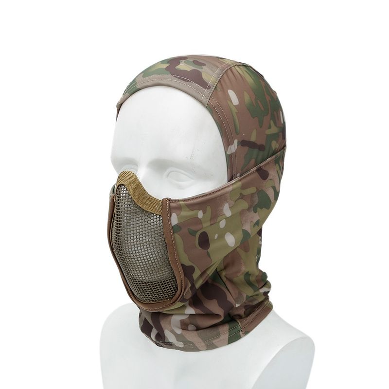 QFV50704555550<== Cross-Border Outdoor Dustproof Sunproof Cycling Face Mask Windproof Neck Warmer Breathable Steel Mesh Tactical_voghion.com