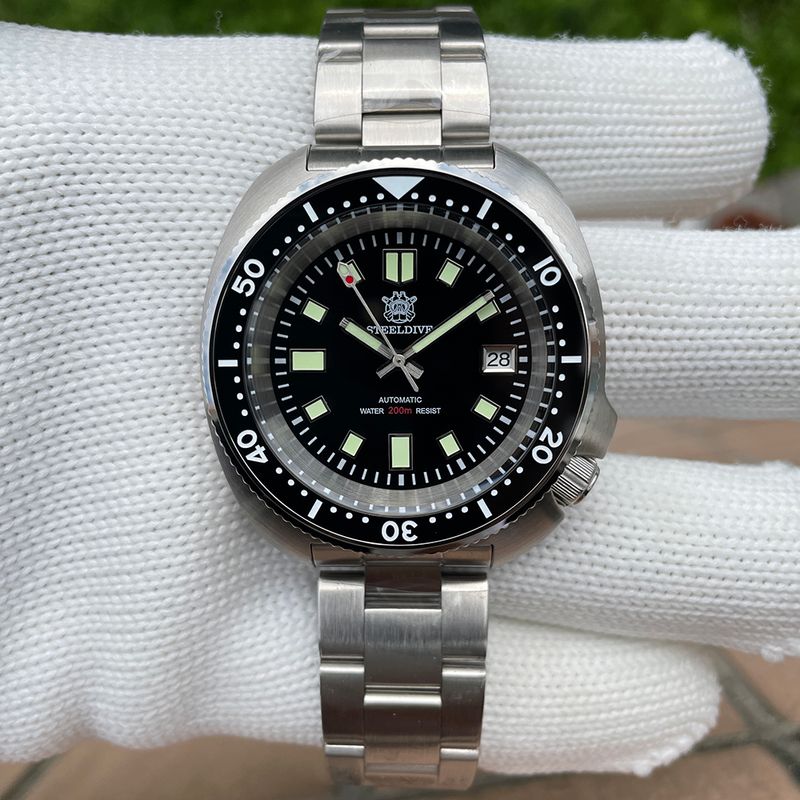 Nova chegada steeldive sd1974l relógio de mergulho mecânico safira cristal nh35 movt suíço luminoso 200m à prova dwaterproof água moda_voghion.com