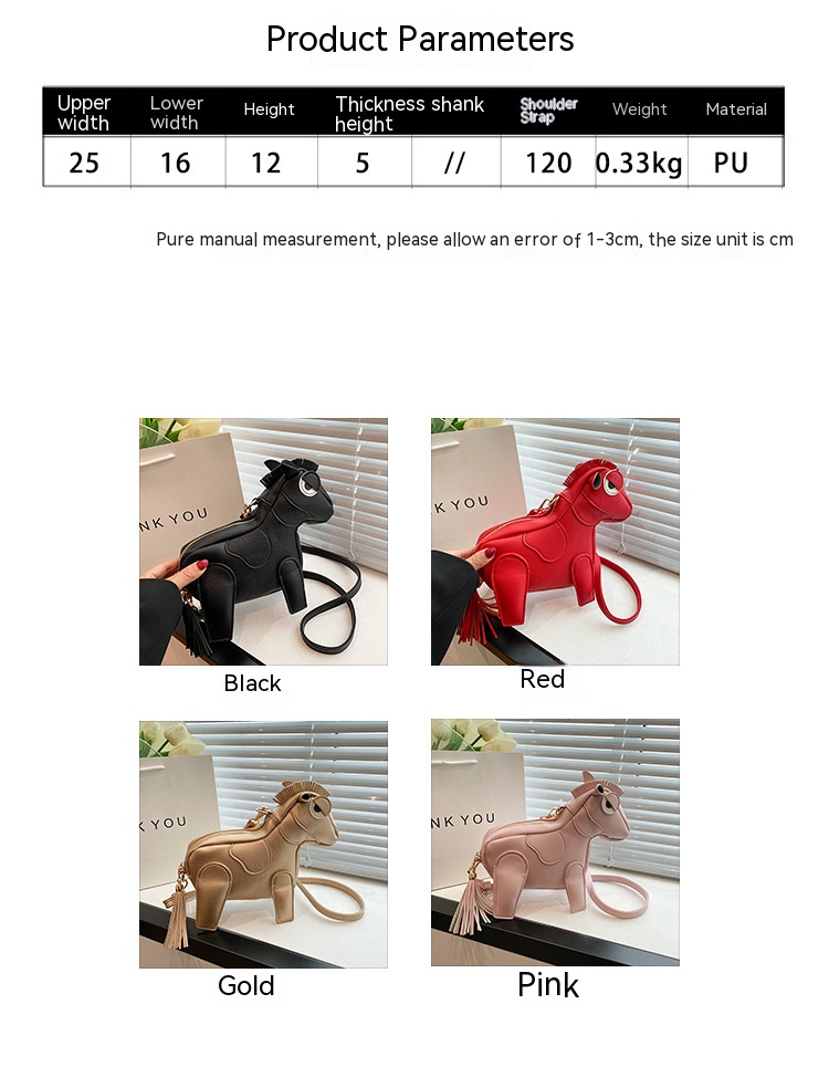 Design alla moda da donna, bambola carina, personalità divertente, marchio trendy, forma cartoon monospalla, borsa a tracolla in pony_voghion.com