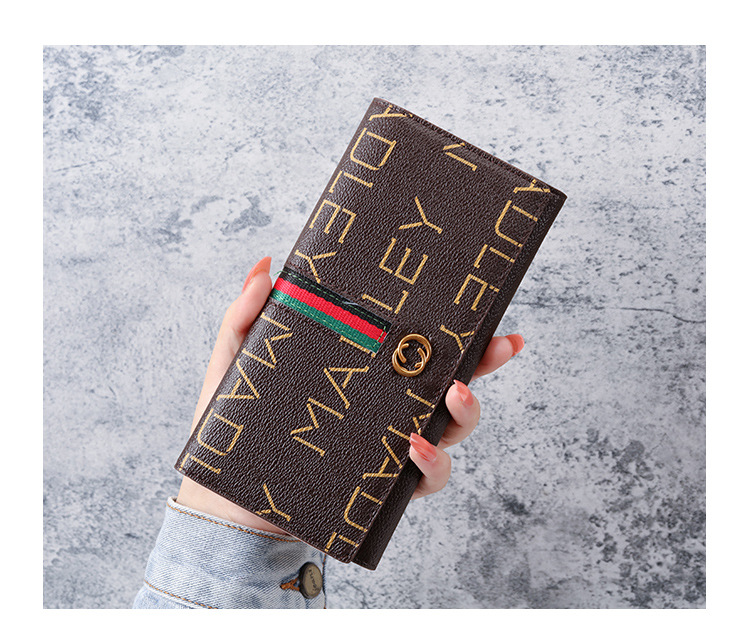 Lange brieftasche frauen neue modische einfache falten multi-funktion kupplung brieftasche karte halter zwei in einem_voghion.com