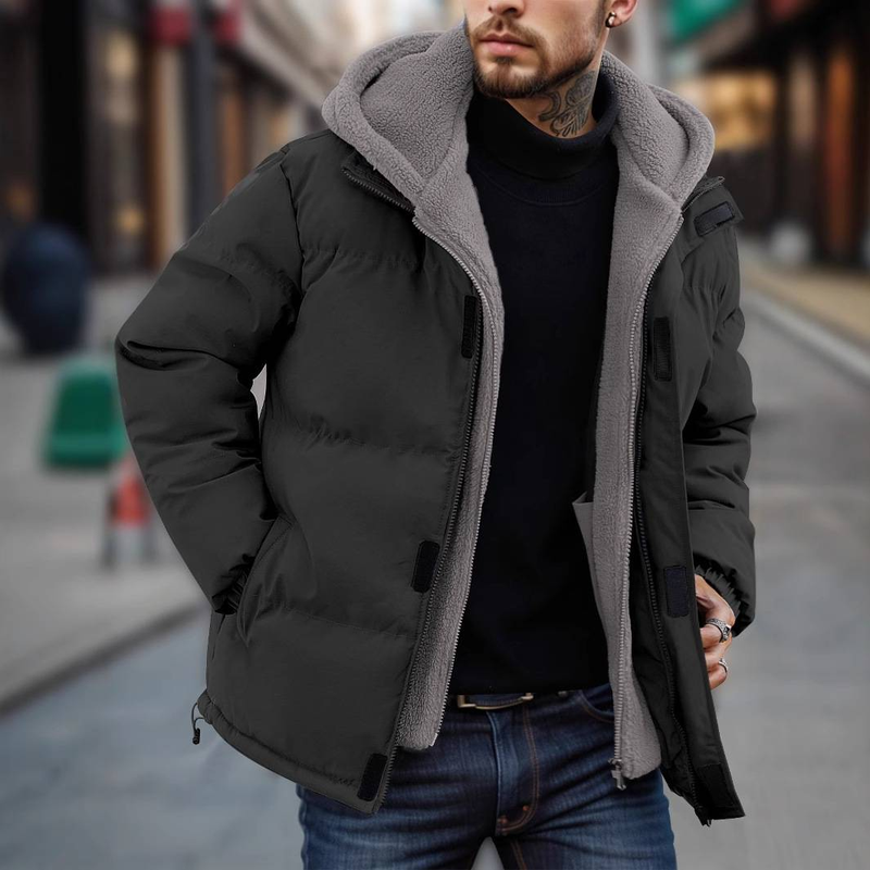 Herenkleding Winterjas Zware Gewatteerde Jas Heren Ski Verdikte Winddichte Zijde Katoenen Jas Heren 2-delige Katoenen Jas_voghion.com
