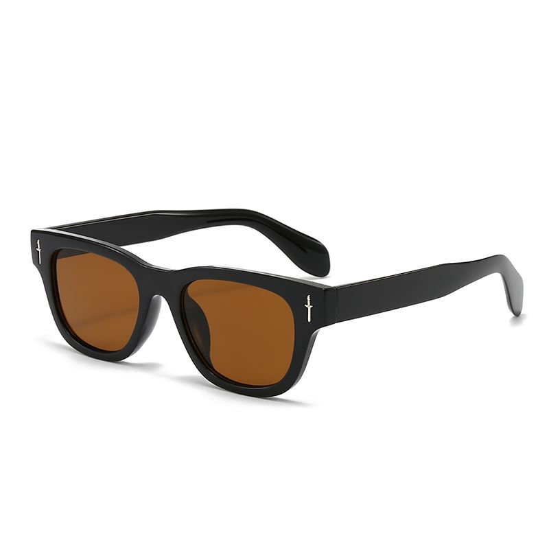 Lunettes de soleil tendance à monture carrée, style rétro décontracté, anti-ultraviolet_voghion.com