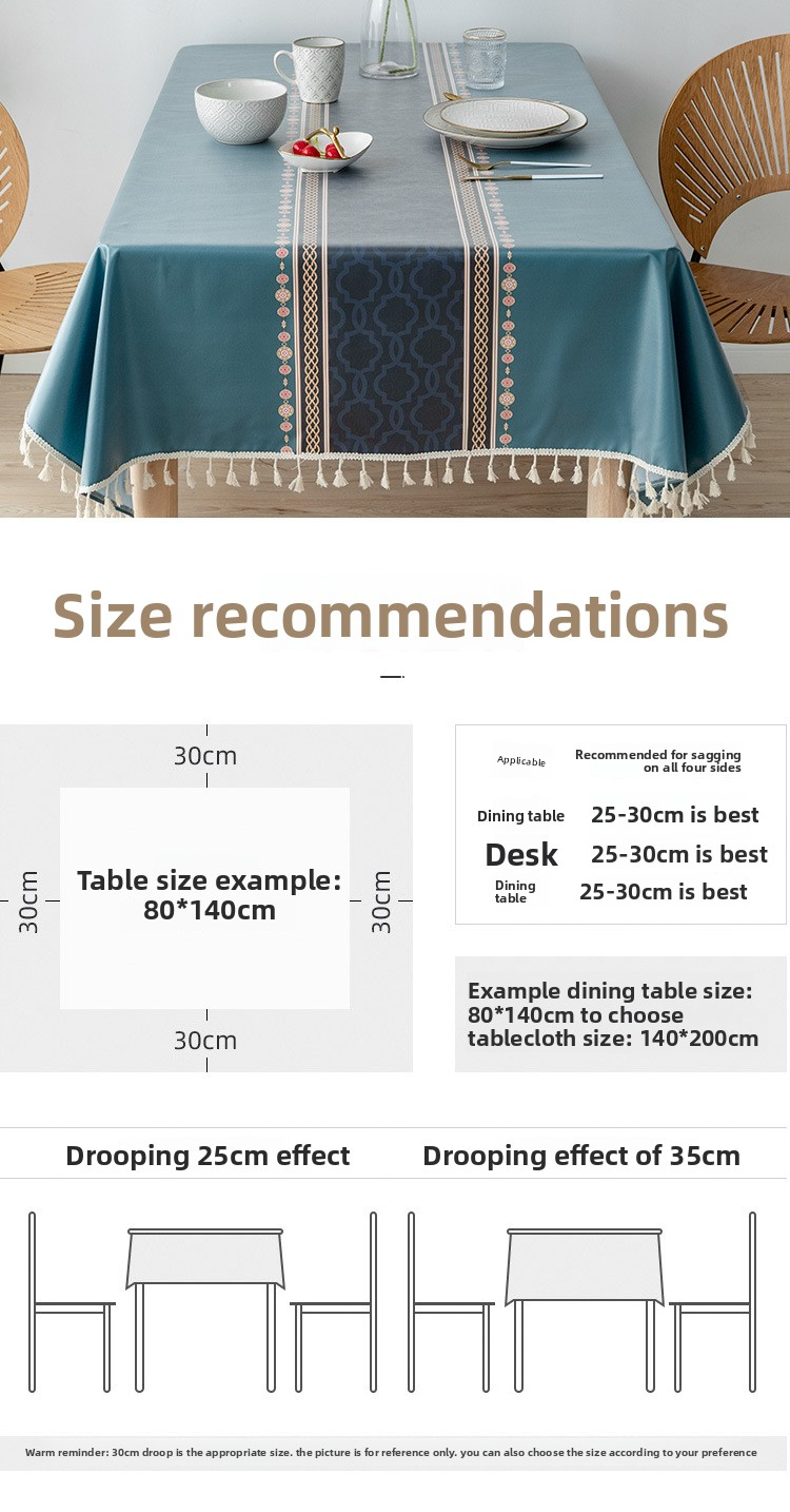 Tovaglia geometrica nordica - Copritavolo rettangolare impermeabile in 70% cotone per tavolo da pranzo, 5 misure (da 140x100 cm a 200 cm)_voghion.com