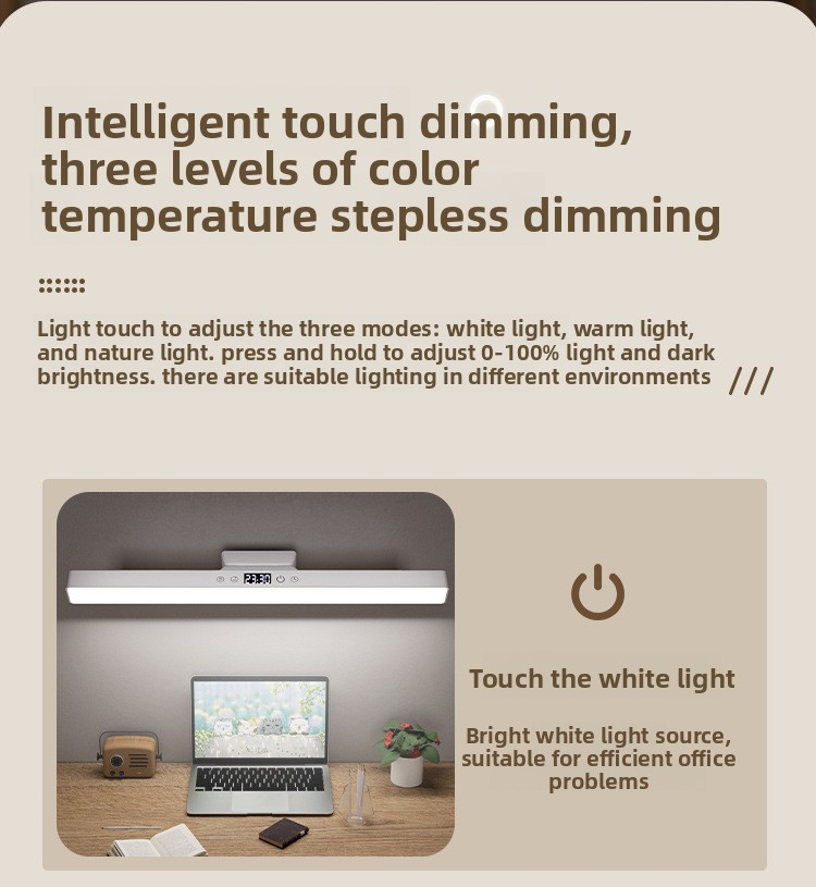 Lampada da studio USB con timer a forma di pomodoro, 3 temperature di colore e dimmerazione continua, luce da scrivania con controllo touch per la cura degli occhi e la lettura_voghion.com