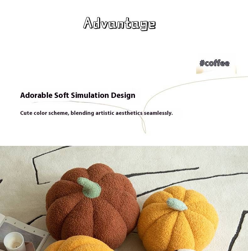 Kürbis-Plüsch-Kissenbezug – Moderner Blumendruck, dekorativer Kissenbezug für Sofa und Bett (28 cm/35 cm, PP-Füllung, waschbar)_voghion.com