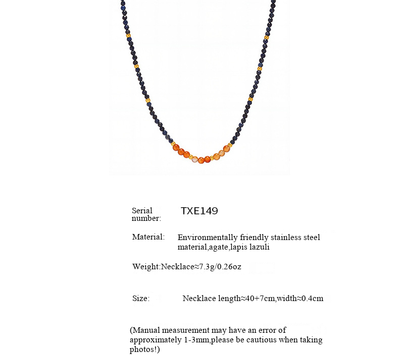 Collana con perline di lapislazzuli naturali in zolletta di zucchero per donna, super lusinghiera e luminosa, catena per clavicola in agata retrò, gioielli in stile cinese._voghion.com