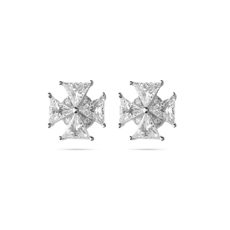 White & Gray Zircon Magnetic Clip-On Earrings – Hip Hop Style Inspired By Neymar & Ronaldo, No Piercing Required_voghion.com