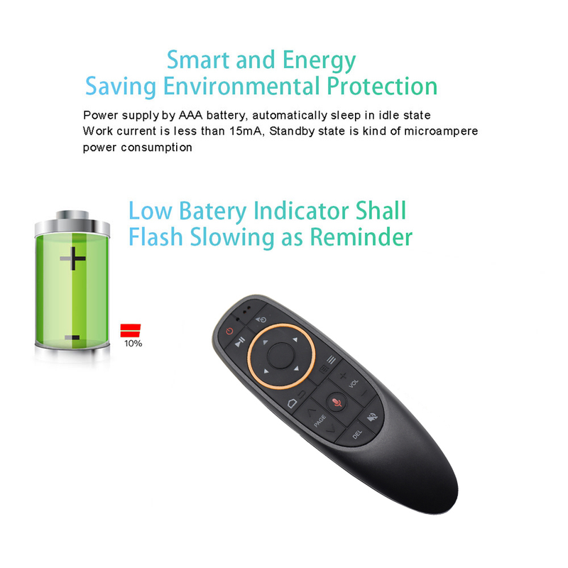 G10S Air Mouse télécommande vocale 2.4G Gyroscope sans fil apprentissage IR pour H96 X88 PRO X96 MAX Android TV Box HK1_voghion.com