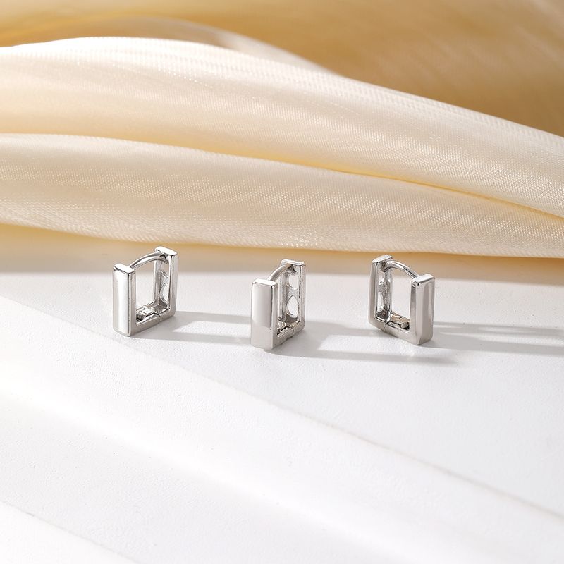 GEOMETRIC TRIO - Alloy Hoop Earrings Set (High-End Minimalist Jewelry, Retro Personality Design)_voghion.com