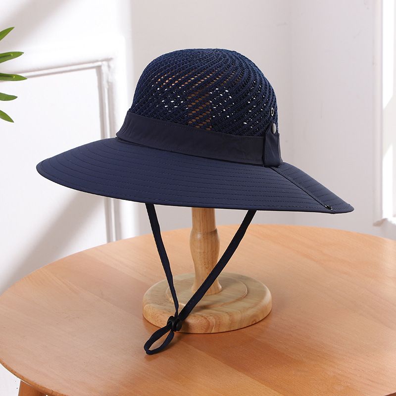 Fashion 10cm Wide Brim Sun for Men UPF 50+ Boonie Summer UV Protection Outdoor Fishing Hiking Hat Breathable Mesh Bucket Cap_voghion.com