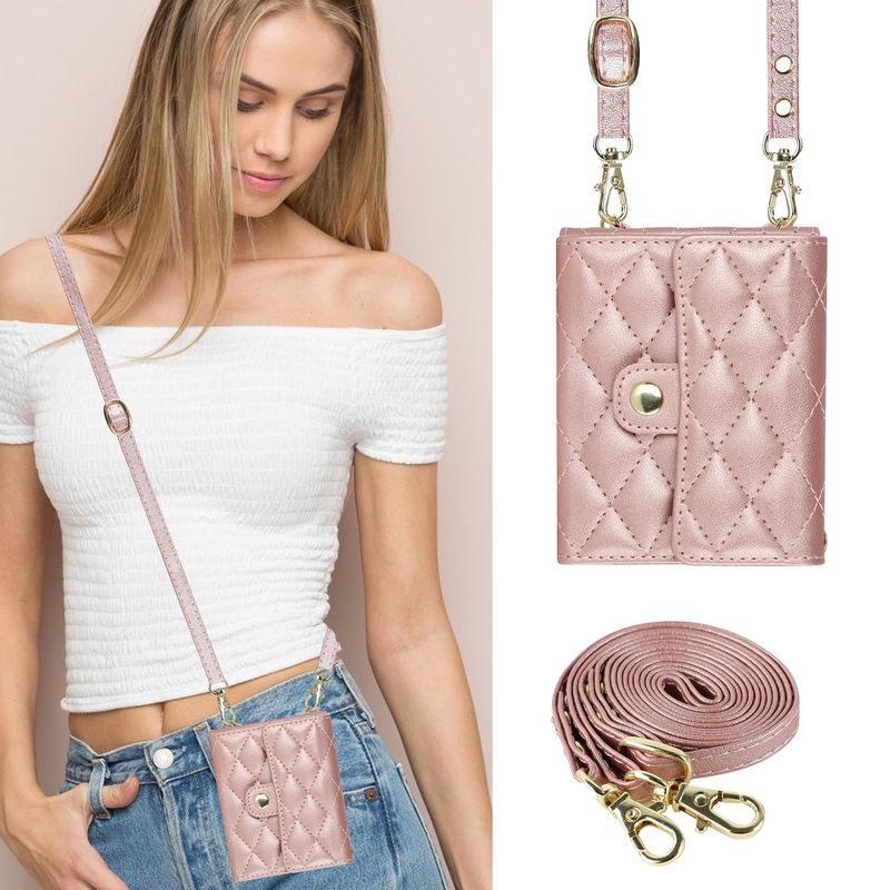 Z Flip4 5 Crossbody składany futerał na telefon skórzany pokrowiec akordeonowy odpowiedni do małego etui ochronnego na telefon Flip6_voghion.com