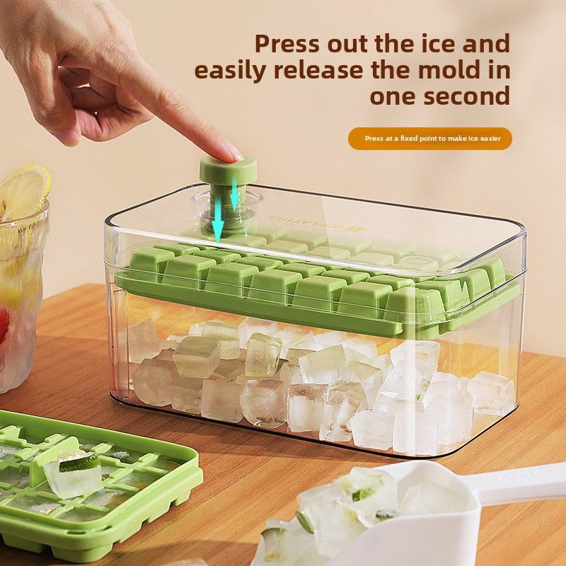 84 Grid Press-type Ice Grid Creative Light Luxury Summer Essential Large-capacity One-press Ice Household Ice Storage Ice Making Mold_voghion.com