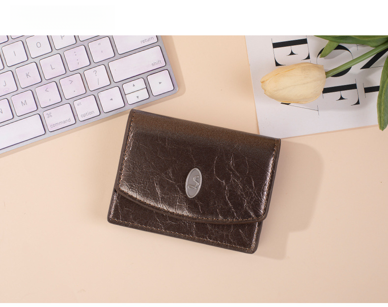 Portefeuille femme Vintage Instagram court femme grande capacité Simple couleur unie multi carte sac portefeuille portefeuille_voghion.com