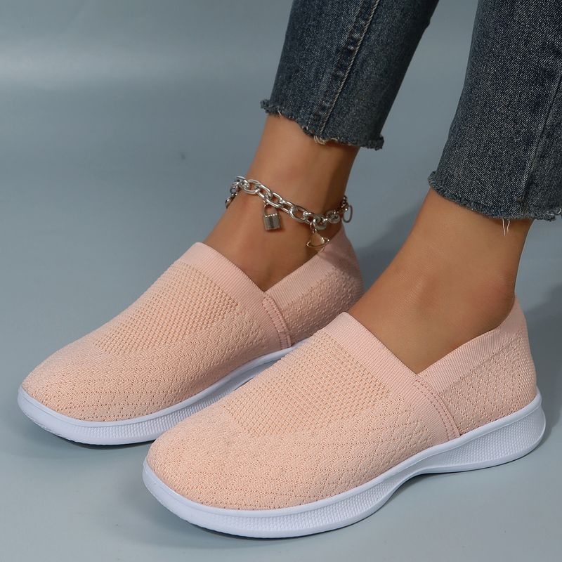 Scarpe sportive di grandi dimensioni per le donne in primavera e autunno 2023, nuove scarpe casual singole con fondo piatto e maniche a mosca intrecciate per i pigri_voghion.com