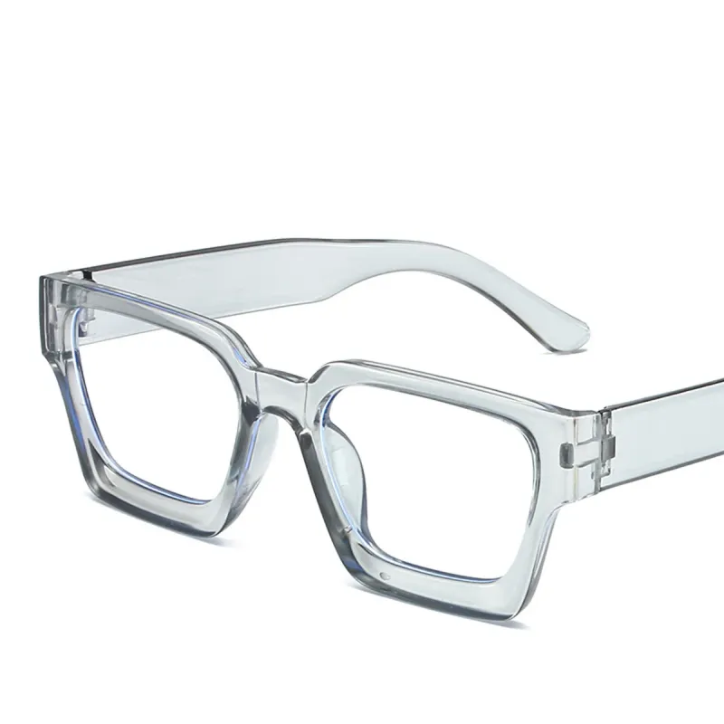 Fashion Thick Edged Square Computer Eyeglass Women Men Anti Blue Light Plain Glass Vintage Colorful Oversized Optical_voghion.com