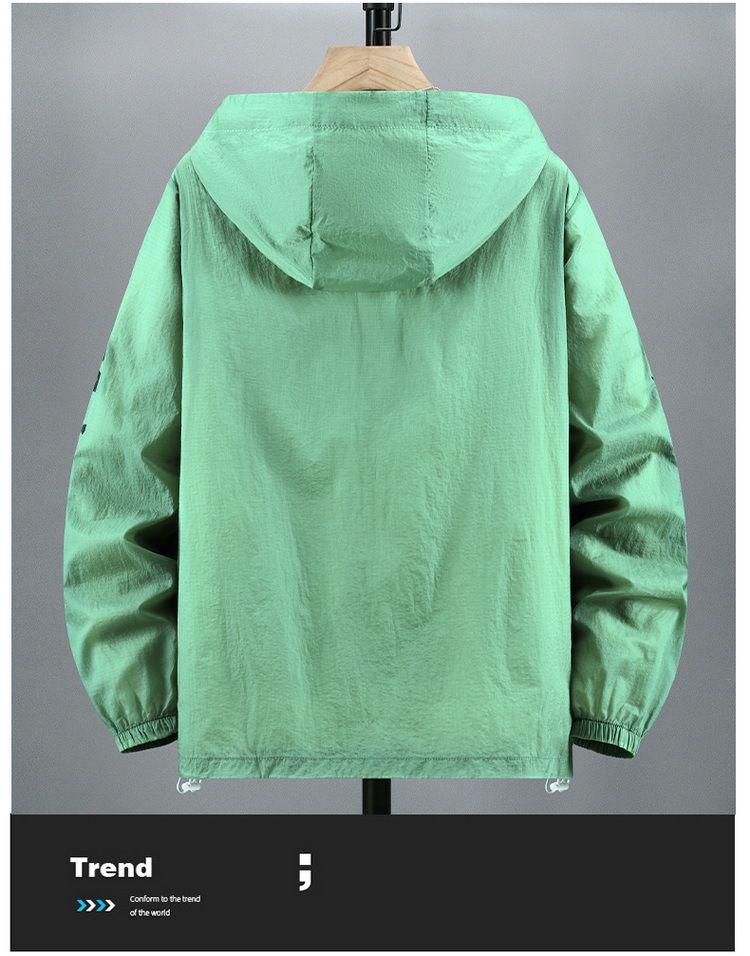 Men's Plus Size Summer Sun Protection Hooded Jacket With Zipper - Lightweight, Breathable & UV Protection For Big & Tall (4XL-10XL)_voghion.com