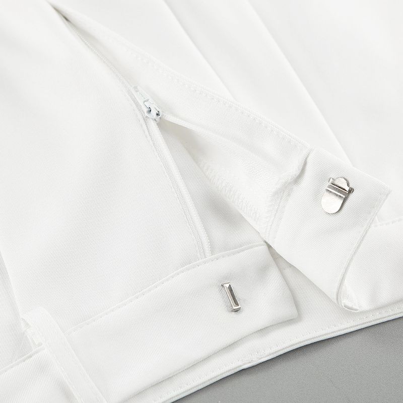 Damenbekleidung Weiße Hose mit hoher Taille und weitem Bein, Temperament, Pendeln, All-Match-Hose_voghion.com