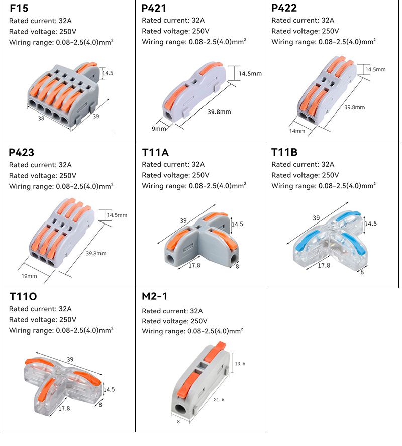 1/5/10 PCS 1 In Multiple Out Fast Electrical Connectors Universal Compact Splitter Wiring Cable Connector Push-in_voghion.com