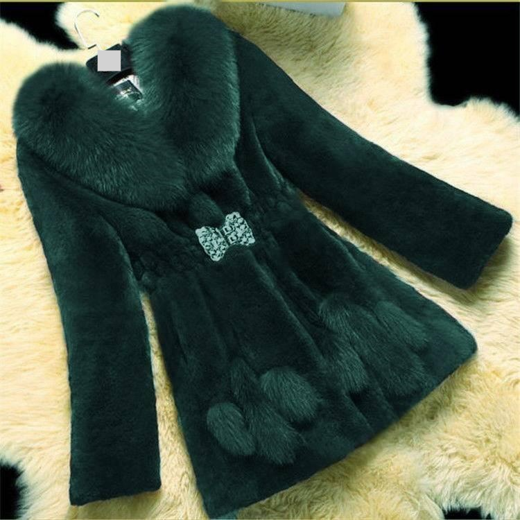 Women's Clothing Autumn and winter fur coat for women medium and long fox fur collar mink fur coat for outerwear_voghion.com