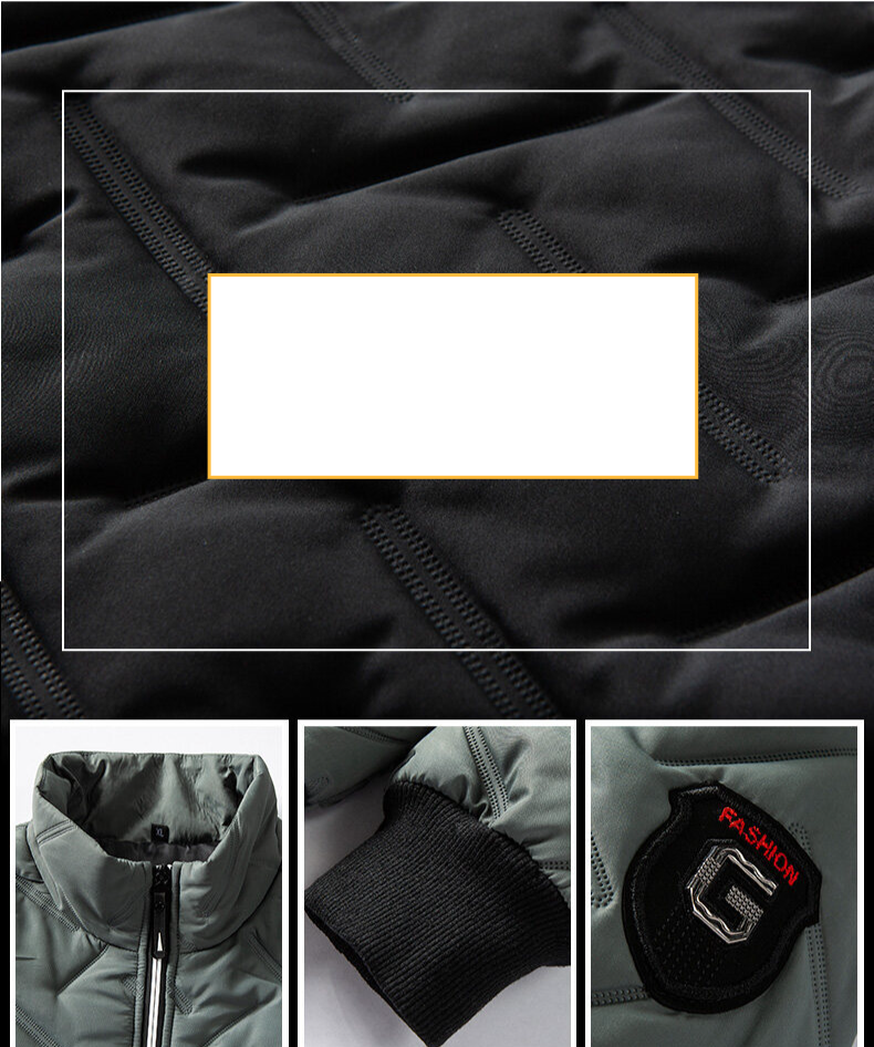 Herrenbekleidung Herrenmäntel Herbst und Winter neue Herrenmäntel mit Baumwollpolsterung im kurzen Stehkragen leichte Mäntel mit Seidenbaumwollpolsterung für Männer_voghion.com