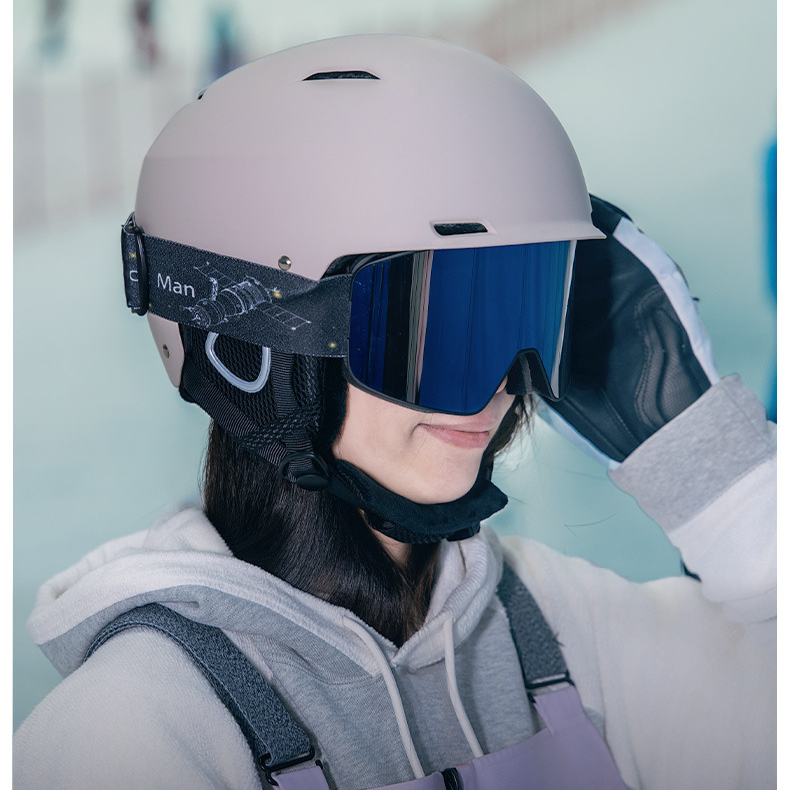 Nieuwe geïntegreerde sneeuwspiegel skihelm voor mannen en vrouwen volwassenen constante temperatuur warme sneeuwhelm_voghion.com