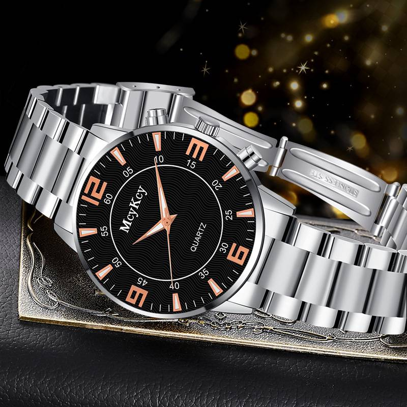 Men's Watch Gift Watch Simple Alloy Steel Band Quartz Men's Watch_voghion.com