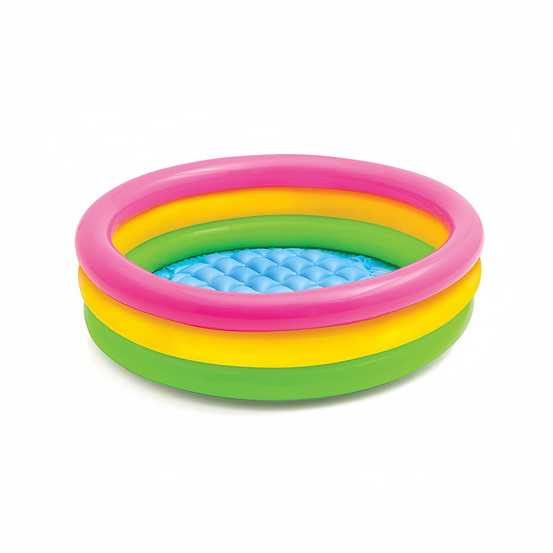 60 cm piepūšams bērnu baseins ar varavīksnes krāsas, tumsā spīdošiem gredzeniem, 3 līmeņu PVC bērnu vanna āra ūdens spēlēm_voghion.com