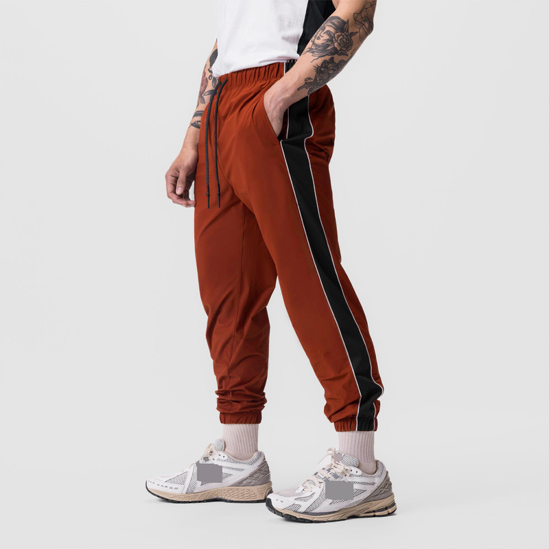 Men's Reflective Running Pants - Lightweight & Breathable Workout Joggers With Mesh Panels (Quick-Dry Elastic Cuffs Moisture-Wicking S-3XL)_voghion.com