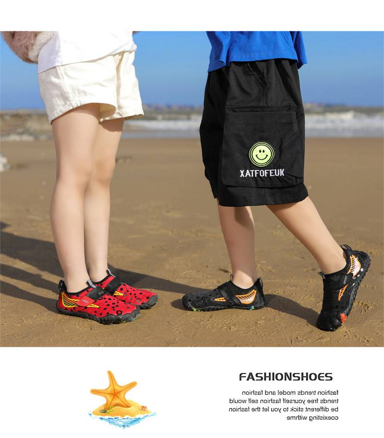 Scarpe da acqua per bambini a piedi nudi - Calzini antiscivolo ad asciugatura rapida per spiaggia, piscina e giochi all'aperto | Leggeri e traspiranti con chiusura a strappo_voghion.com