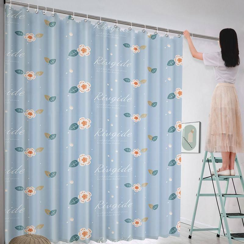 Cortina divisória de poliéster – Design com haste de tensão sem perfuração para quarto e sala de estar (várias cores e tamanhos, inclui ganchos e corda)_voghion.com