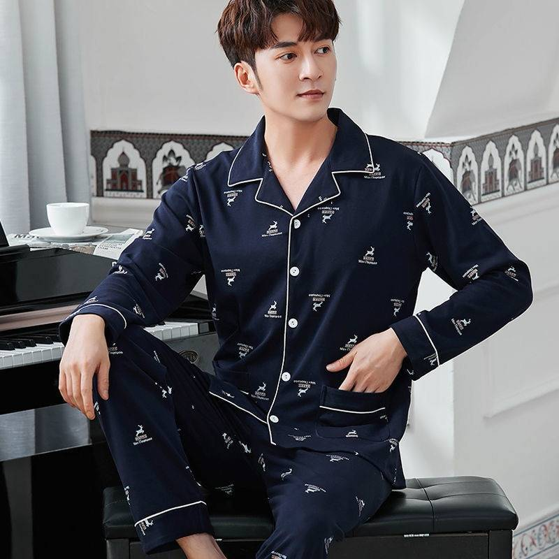 100 % reine Baumwolle Herren Nachtwäsche 2-teilig Casual Nachtwäsche Plaid Herbst Nachtwäsche Home Wear Herren Nachtwäsche Reine Baumwolle Nachtwäsche Set_voghion.com