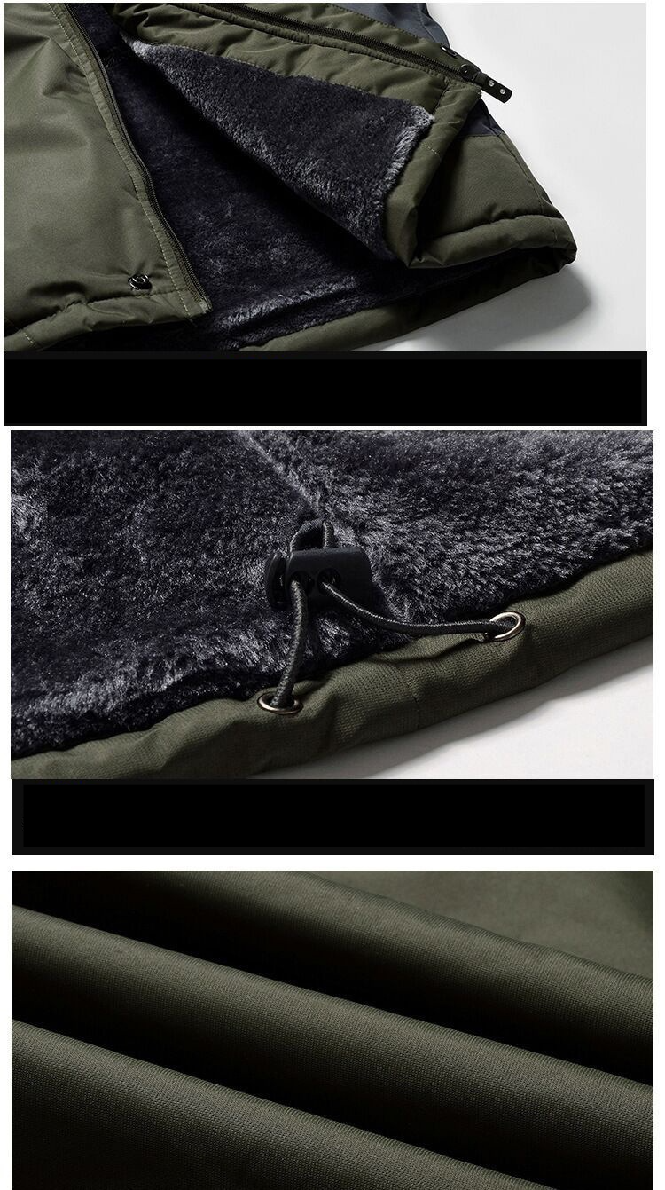 Herrenbekleidung Herren-Winterjacke mit Fleecefutter, wasserdicht, winddicht, für Outdoor-Sport, Wandern, Camping (Rot, Schwarz, Blau, Armeegrün)_voghion.com