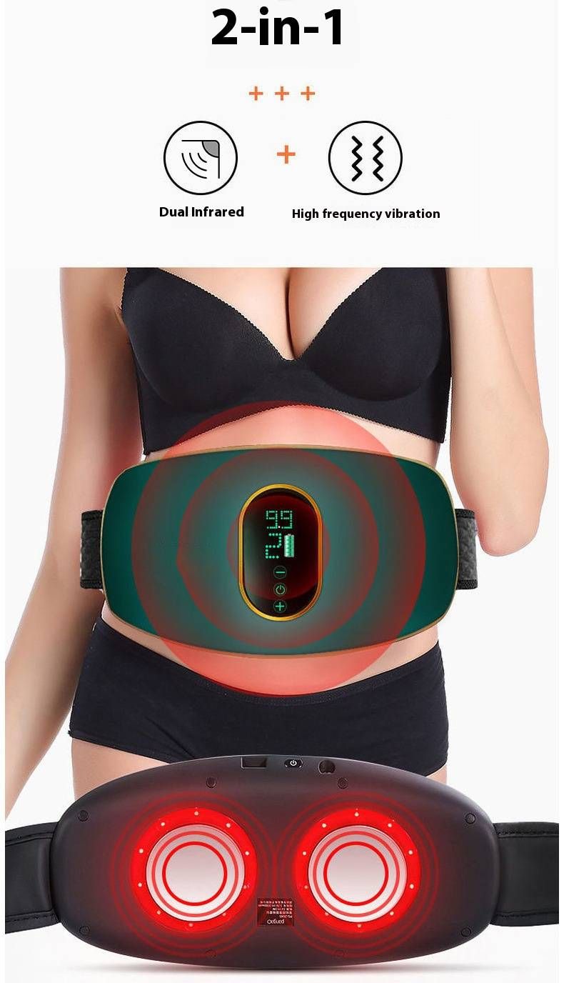 Cinturón masajeador abdominal inalámbrico con calefacción: amasamiento automático, shiatsu y compresas calientes para reducir la grasa abdominal. Dispositivo portátil de masaje de cintura._voghion.com