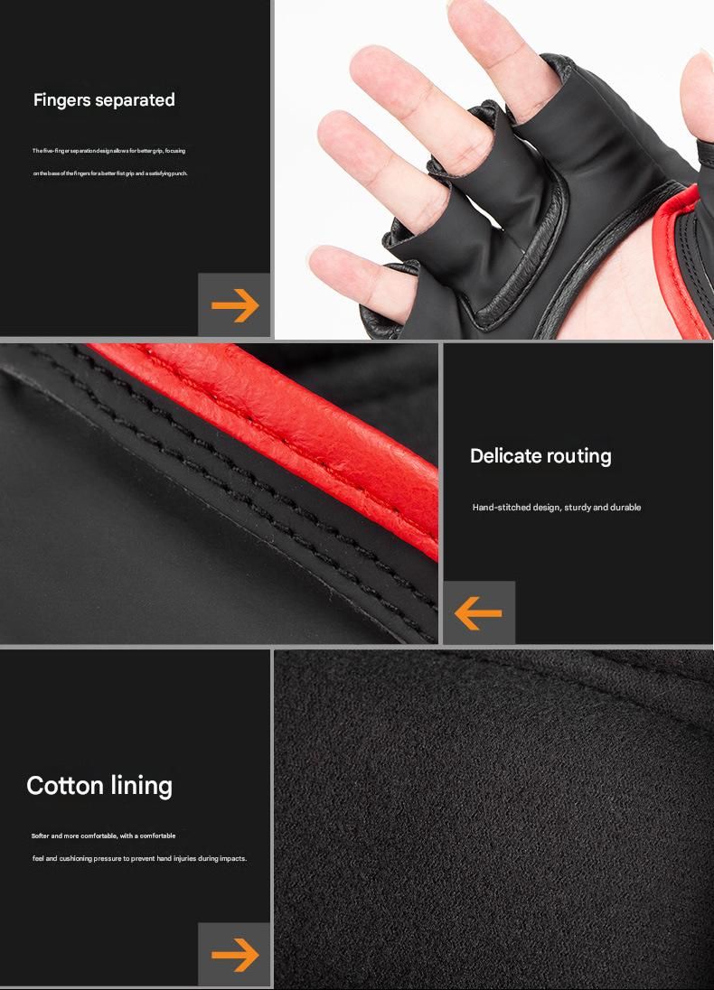 Sparring- und Boxsack-Kombination – Profi-Halbfingerhandschuhe_voghion.com