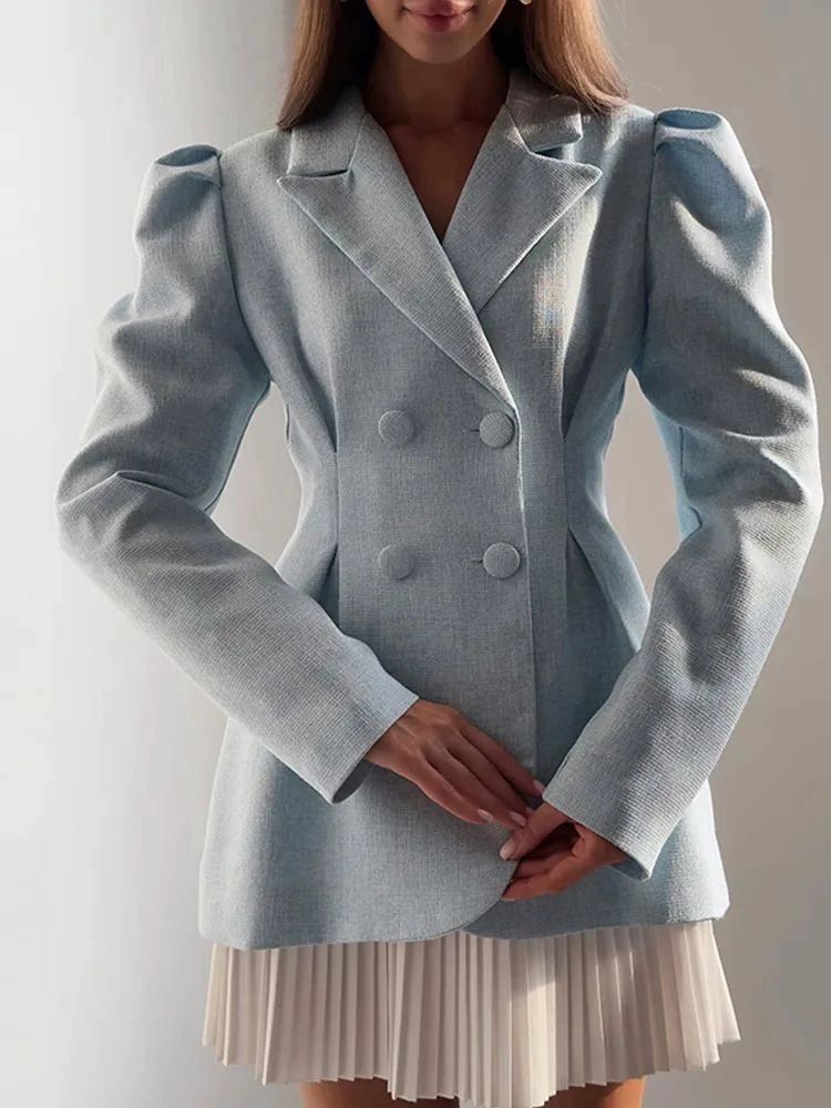 2024 Herbst neuer Stil Rosa Girly Herzknopf Langarm Blazer_voghion.com