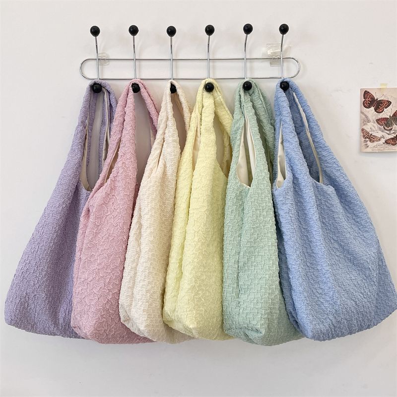 2025 Spring And Summer New Light Pure Color Folding New Western Casual Shoulder Tote Bag_voghion.com