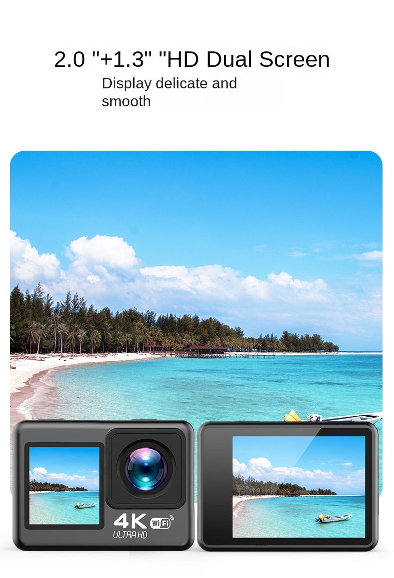 Grenzüberschreitende Sportkamera 4K HD Zweifarbbildschirm Wasserdichte Anti-Shake-Außenkamera WiFi Internet Sport-DV-Kamera_voghion.com