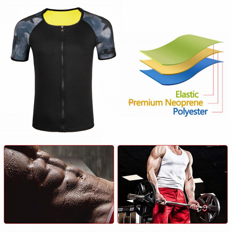 Body Shaper da uomo Tuta da sauna Camicia da sudore Biancheria intima dimagrante Camicia per dimagrire Bruciatore di grasso Allenamento Canotta termica_voghion.com