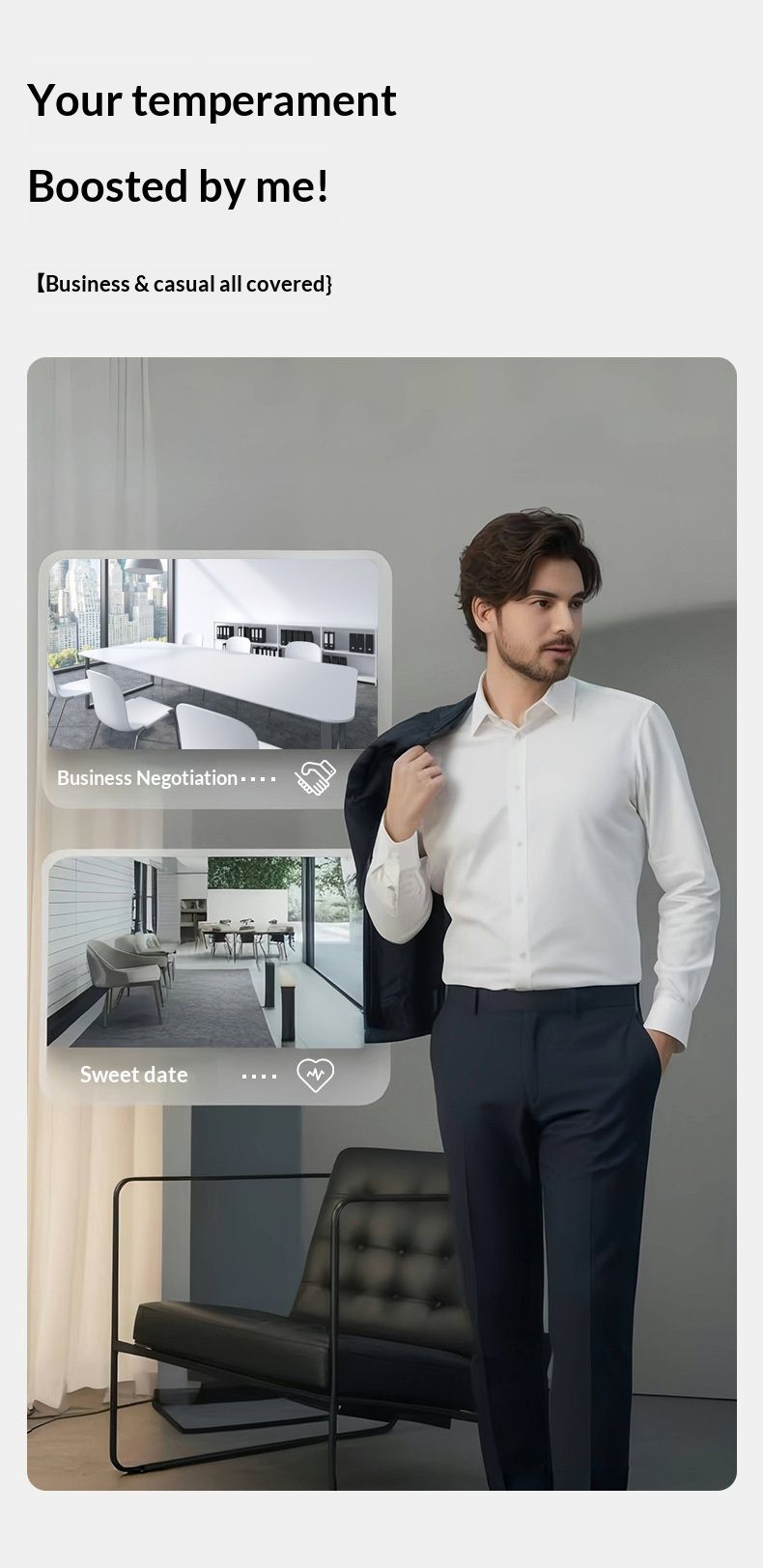 Completo da uomo in lana di alta qualità firmato Cove, completo casual da lavoro leggero e formale, lavabile in lavatrice_voghion.com