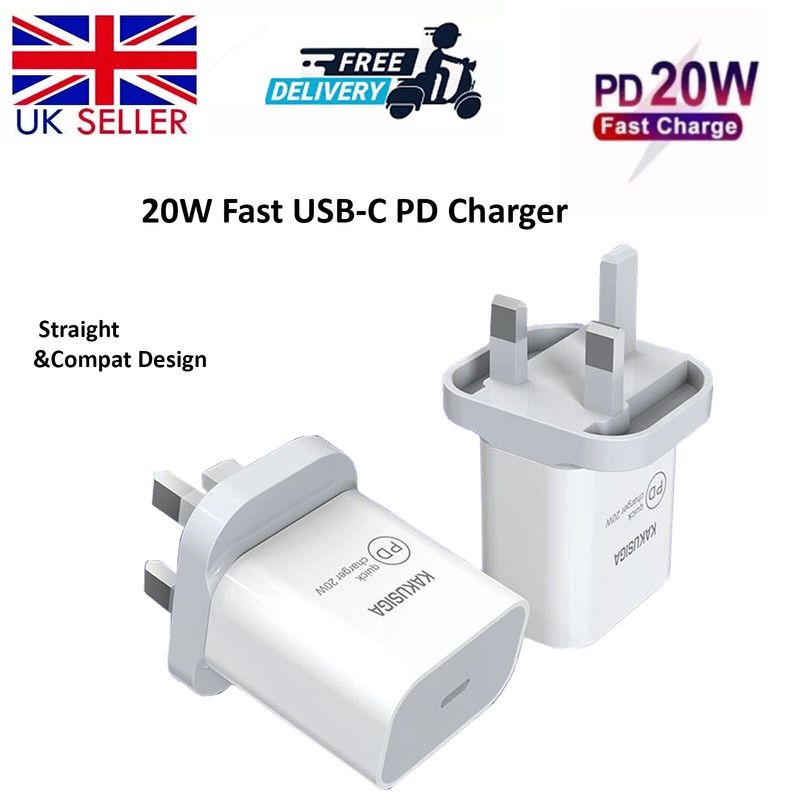 Chargeur ultra rapide 20 W, adaptateur secteur USB-C avec câble pour téléphones Samsung_voghion.com