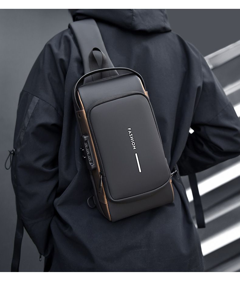 Men's Lightweight Crossbody Sling Bag - Waterproof Nylon Chest Bag For Travel, Gym & Daily Use, Large Capacity With Adjustable Strap_voghion.com