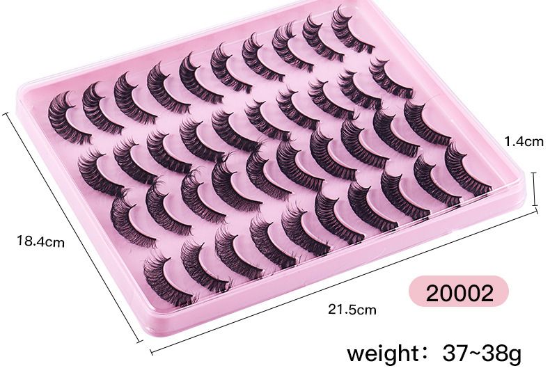 Pestañas postizas rusas de fibra química DD, 20 pares de pestañas gruesas y naturales._voghion.com