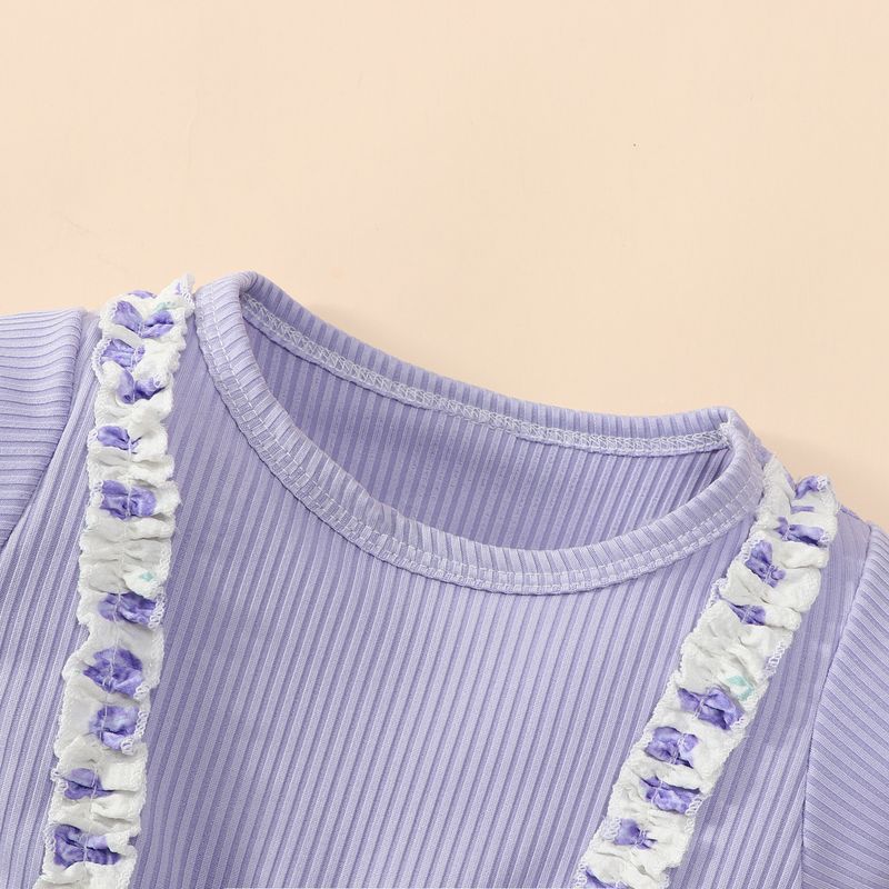 Combinaison triangle florale deux pièces pour bébé fille, vêtements d'été pour enfants_voghion.com