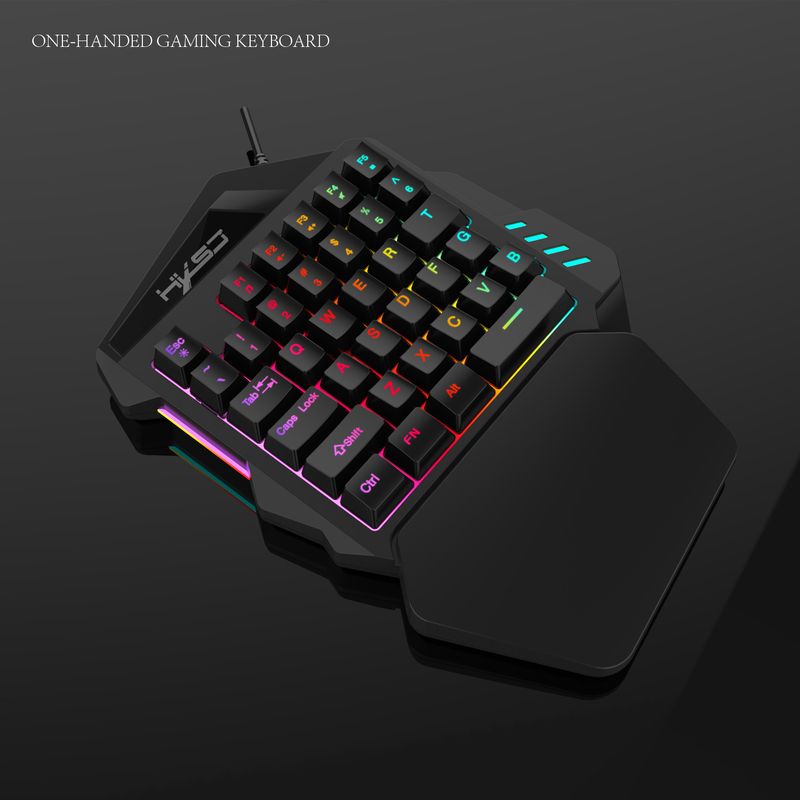 V100+S500 Filmset, mechanisches Gefühl für die linke Hand, PUBG-Thron, einhändige Tastatur mit Hintergrundbeleuchtung und 35 Tasten_voghion.com