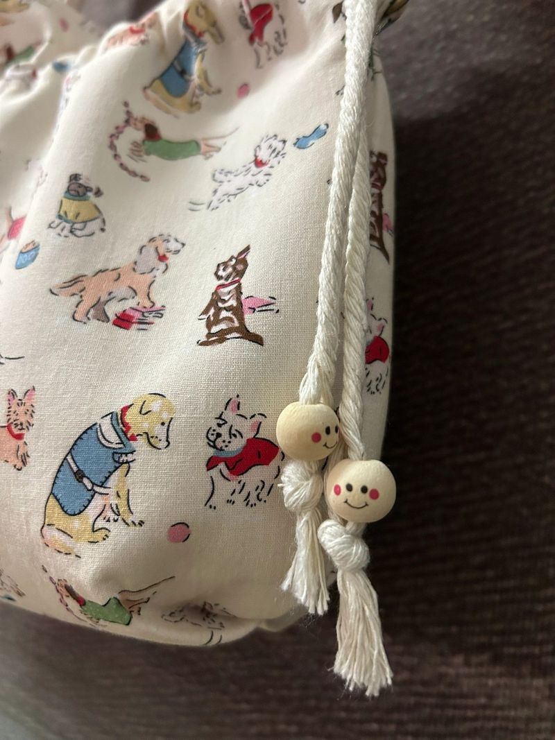 Cartoon Tote Canvas 2024 New Class Girl Student Versatile Drawstring Crossbody Dog Bag_voghion.com