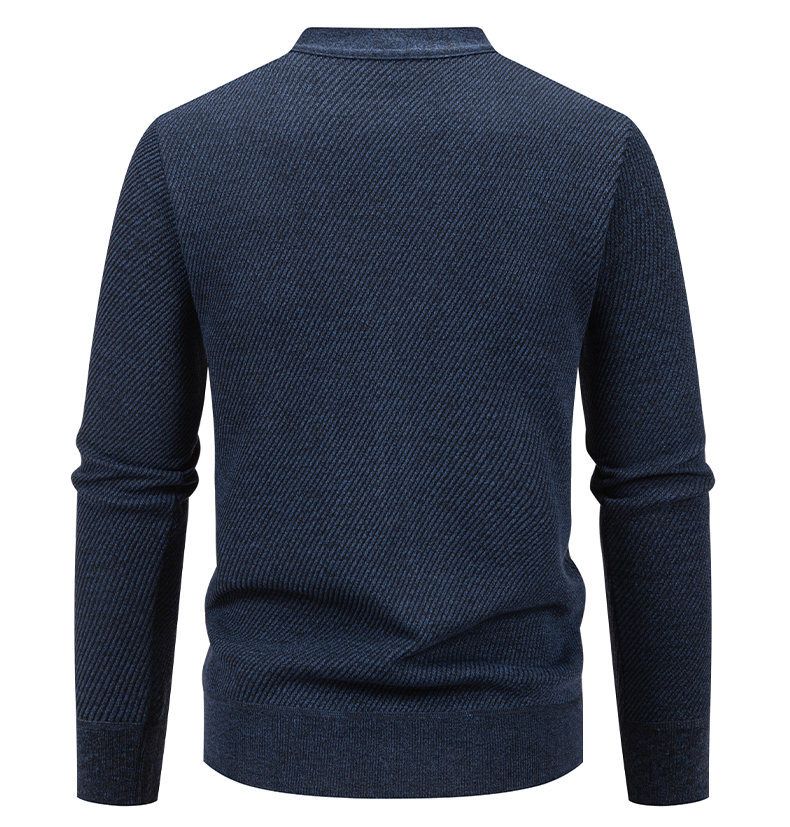 Herrenbekleidung – Fleecegefütterter Strickjackenpullover, warmer Winterpullover mit V-Ausschnitt für lässige und stylische Outfits (erhältlich in 5 klassischen Farben und 4 Größen)_voghion.com