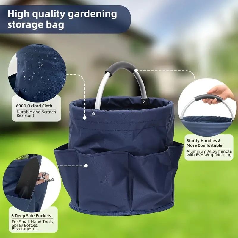 Foldable Picnic Basket Multi-Purpose Storage Tote For Outdoor Garden Travel Camping Portable Organizer With Handles_voghion.com