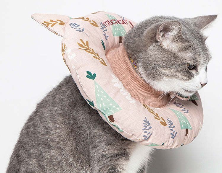 Touchcat 'Ringlet' Licking and Scratching Adjustable Pillow Cat Neck Protector_voghion.com