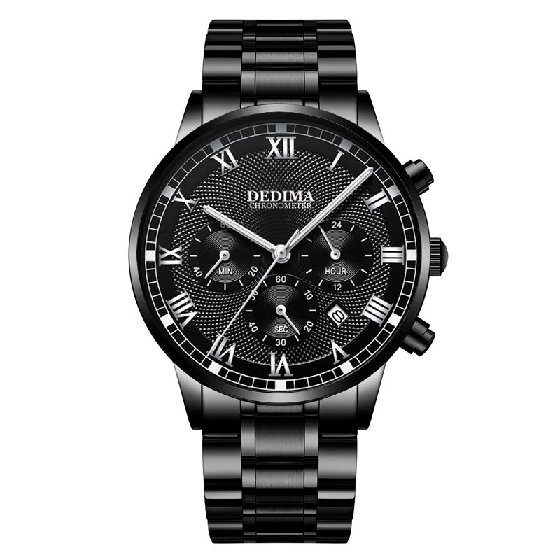 Three-eye Six-pin Multi-function Men's Waterproof Luminous Ultra-thin Wrist Watch Hot Selling Watches_voghion.com