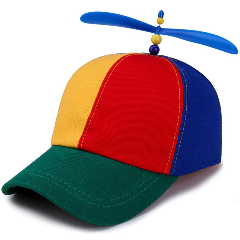 Bambus Dragoy Regenbogen-Sonnenkappe, lustige Abenteuer-Papa-Mütze, Snapback-Mütze, Hubschrauber-Propeller-Design für Kinder, Jungen, Mädchen, Erwachsene_voghion.com